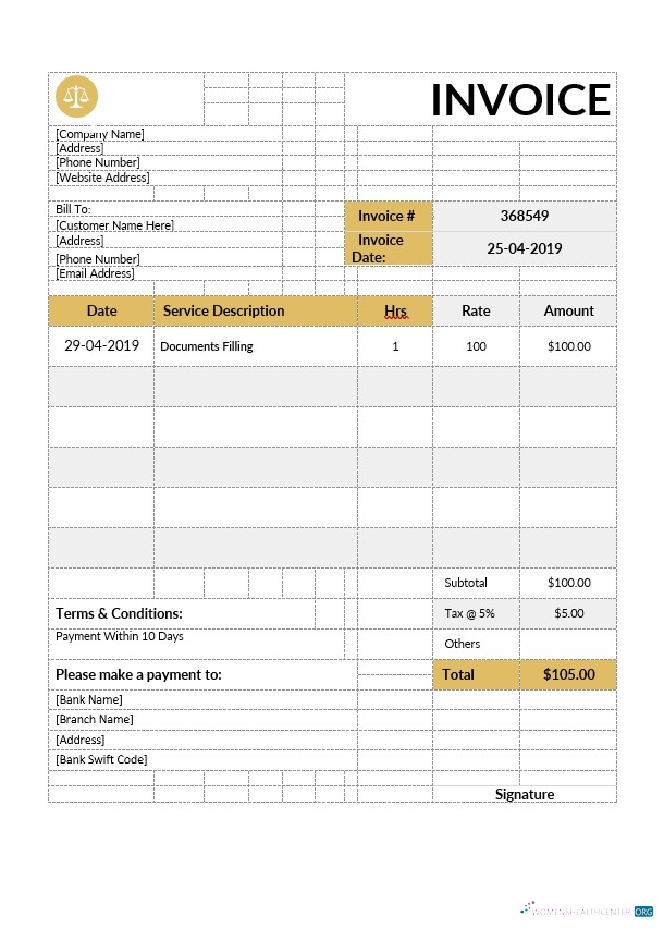Download Notary Invoice Template Photoshop template